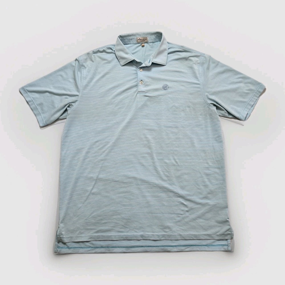 Peter Millar Summer Comfort Polo Shirt Golf Mens XL Blue Stripes Performance